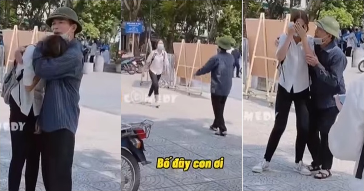Cha bỏ bán trái cây chạy tới điểm thi an ủi con khóc òa vì không làm được bài: Không sao, đi về nhé - Vimarsana News