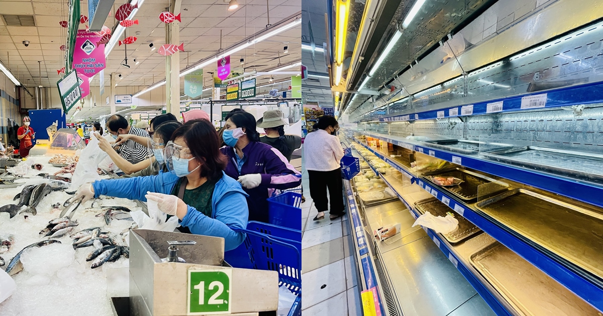 Chỉ 11h trưa, siêu thị tại TP.HCM hết sạch thịt, cá, rau trên kệ: Dân chen nhau trữ thực phẩm - Vimarsana News