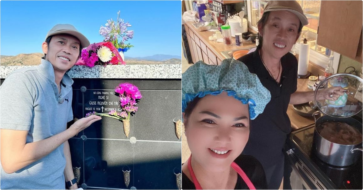 Hoài Linh vừa sang Mỹ liền đến thăm mộ Chí Tài: Tự tay vào bếp nấu món tri  kỷ thích nhất